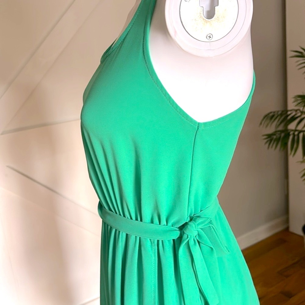 Modcloth Silk Cut Out Back Side Tie Sleeveless Side Tie Wrap A-Line Mini Dress - Picture 10 of 14